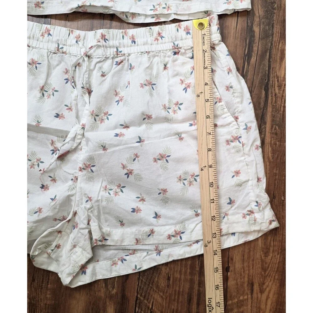 DIP Sleepwear Pajama Set Floral Cotton Blend Women Cami Top XL Shorts L Romantic